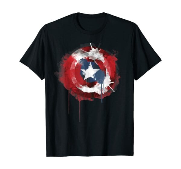 Marvel Captain America Shield Watercolor T-Shirt