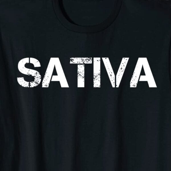 Distressed Sativa Cannabis T-Shirt Zoom
