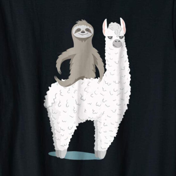 Sloth And The Lama T-Shirt Zoom